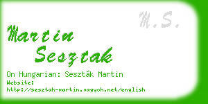 martin sesztak business card