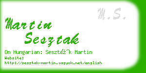 martin sesztak business card